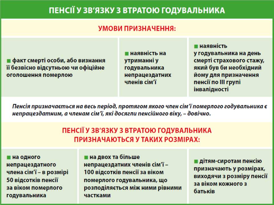 Pensiyi u zvyazku iz vtratoyu goduvalnyka