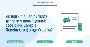 Як діяти під час сигналу тривоги у приміщеннях сервісних центрів Фонду? 2022 copy copy 60247100 300x158