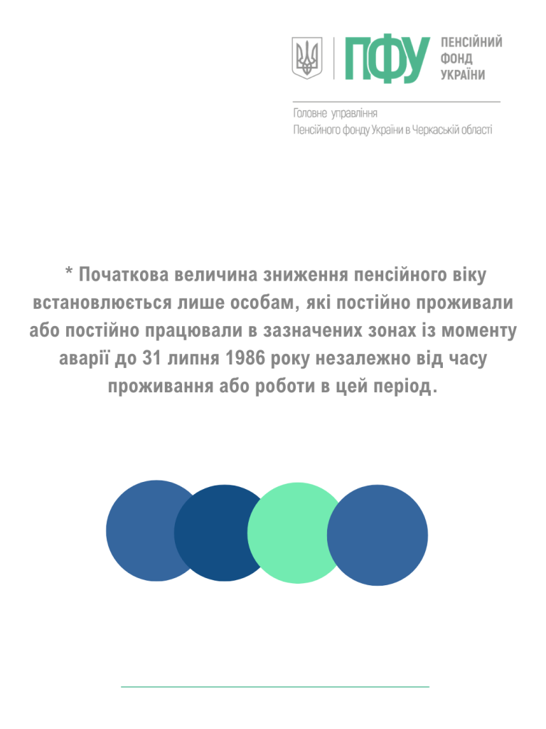 Зниження пенсійного віку для осіб, постраждалих від аварії на Чорнобильській АЕС 5 - Зниження пенсійного віку для осіб, постраждалих від аварії на Чорнобильській АЕС
