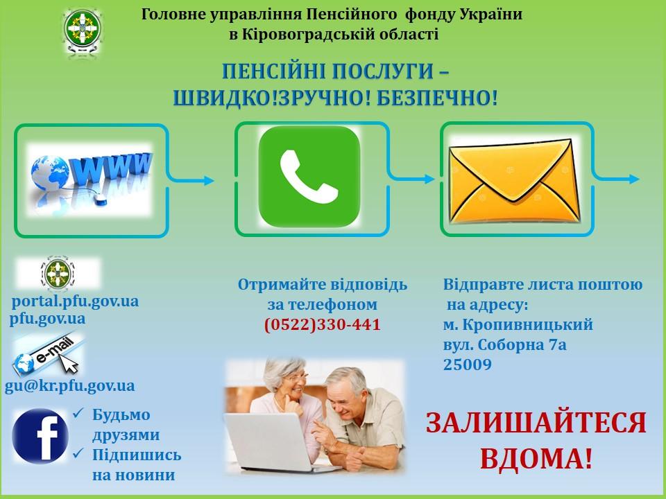 komunikatyvni kanaly - Пенсійні послуги - швидко, зручно,безпечно