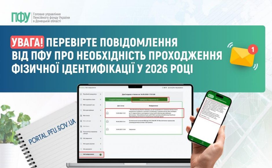 Увага! Перевірте повідомлення від ПФУ про необхідність проходження фізичної ідентифікації у 2026 році photo 2026 09 24 17 03 24 940x583 - Увага! Перевірте повідомлення від ПФУ про необхідність проходження фізичної ідентифікації у 2026 році