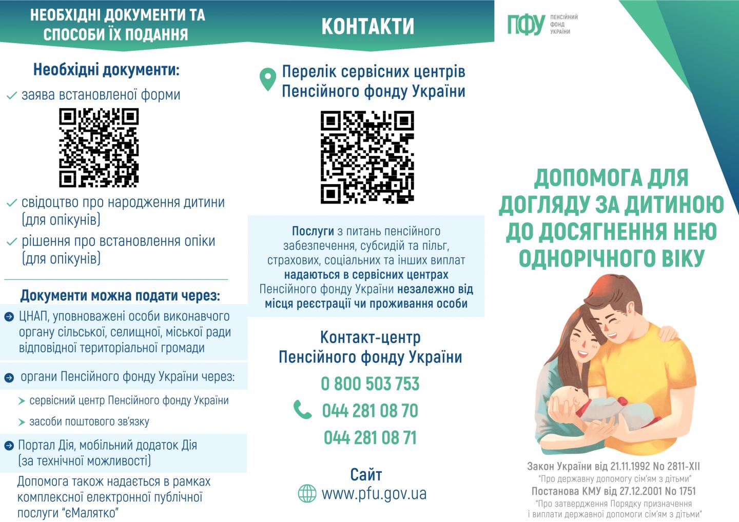 Buklet do roku 03.03.2026 1 - Допомога для догляду за дитиною до досягнення нею однорічного віку