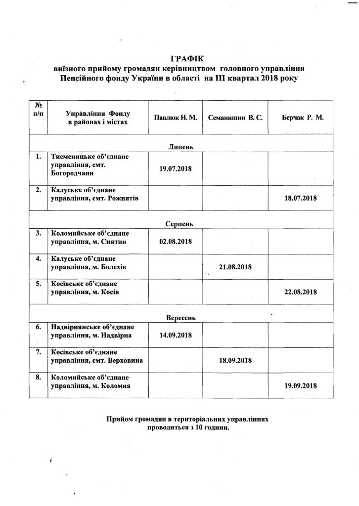 vy1znyy 3 kvartal 2018 roku 726x1024 - ГРАФІК виїзного прийому громадян керівництвом головного управління Пенсійного фонду України в області на ІІI квартал 2018 року