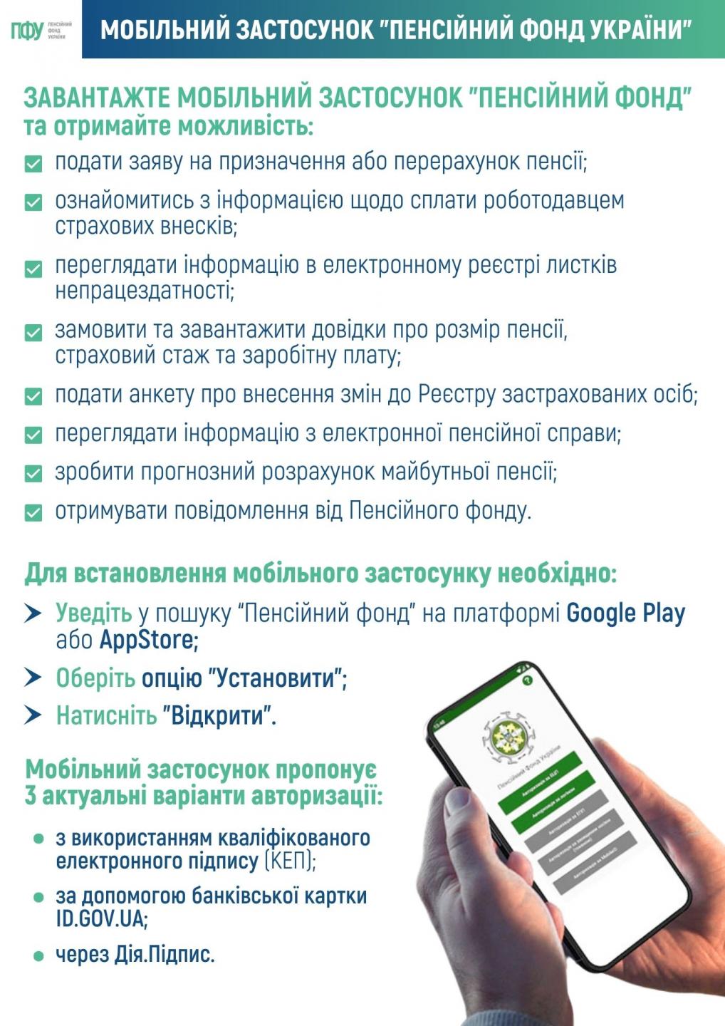 16 - Завантажте мобільний застосунок "Пенсійний фонд України" та користуйтеся онлайн-сервісами