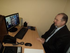 Melnyk skajp 300x225 - Про зміни в пенсійному законодавстві – під час відеоприйому громадян